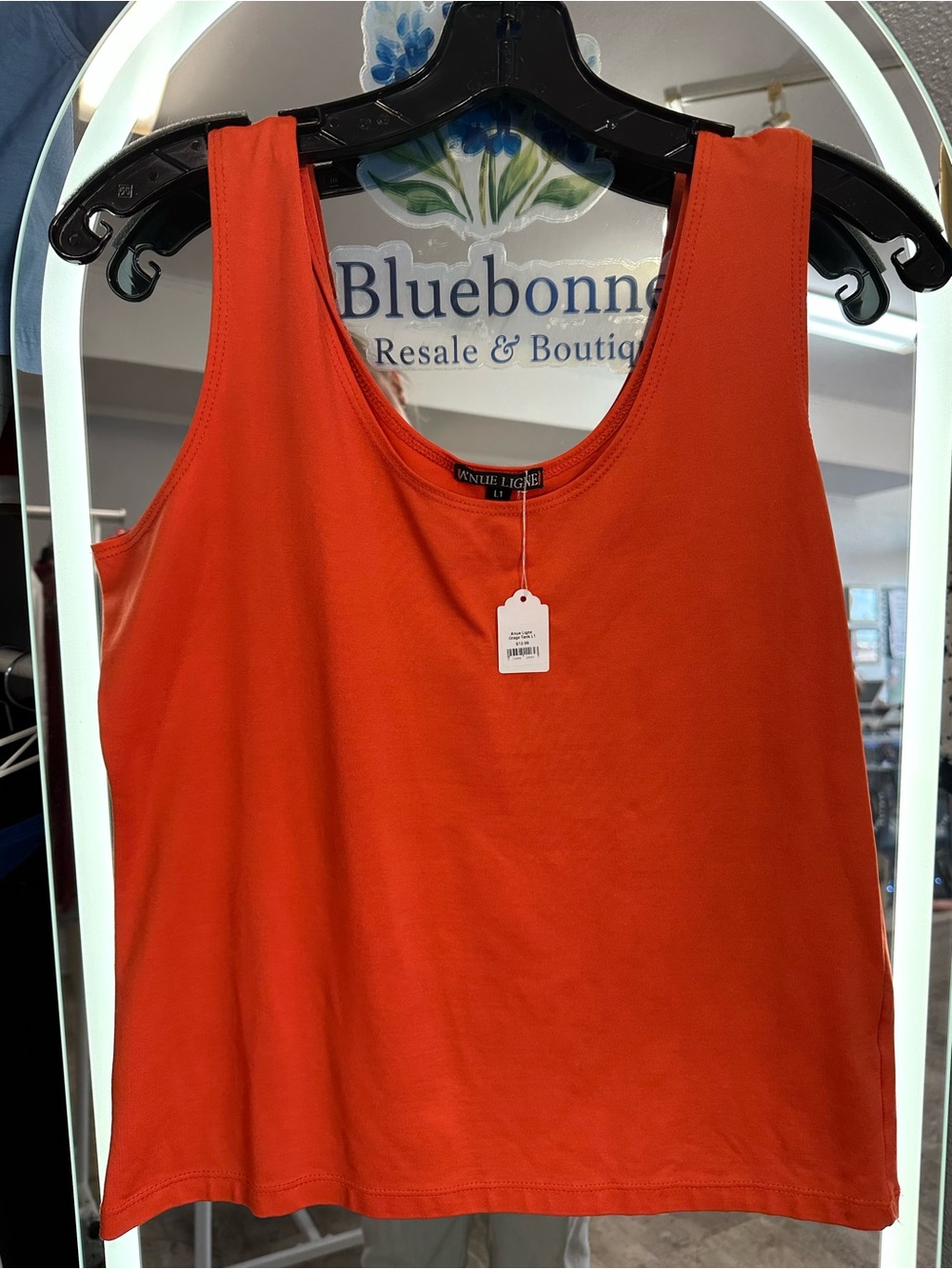 A’nue Ligne Orange Scoop Neck Tank Top